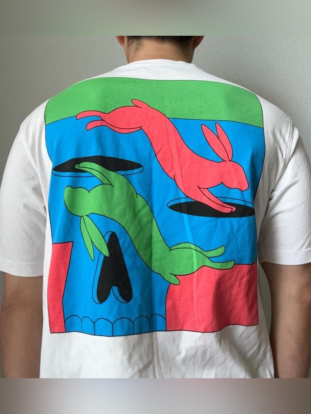 Zara Rabbit Hole Exclusive Graphics White Tee Shirt
